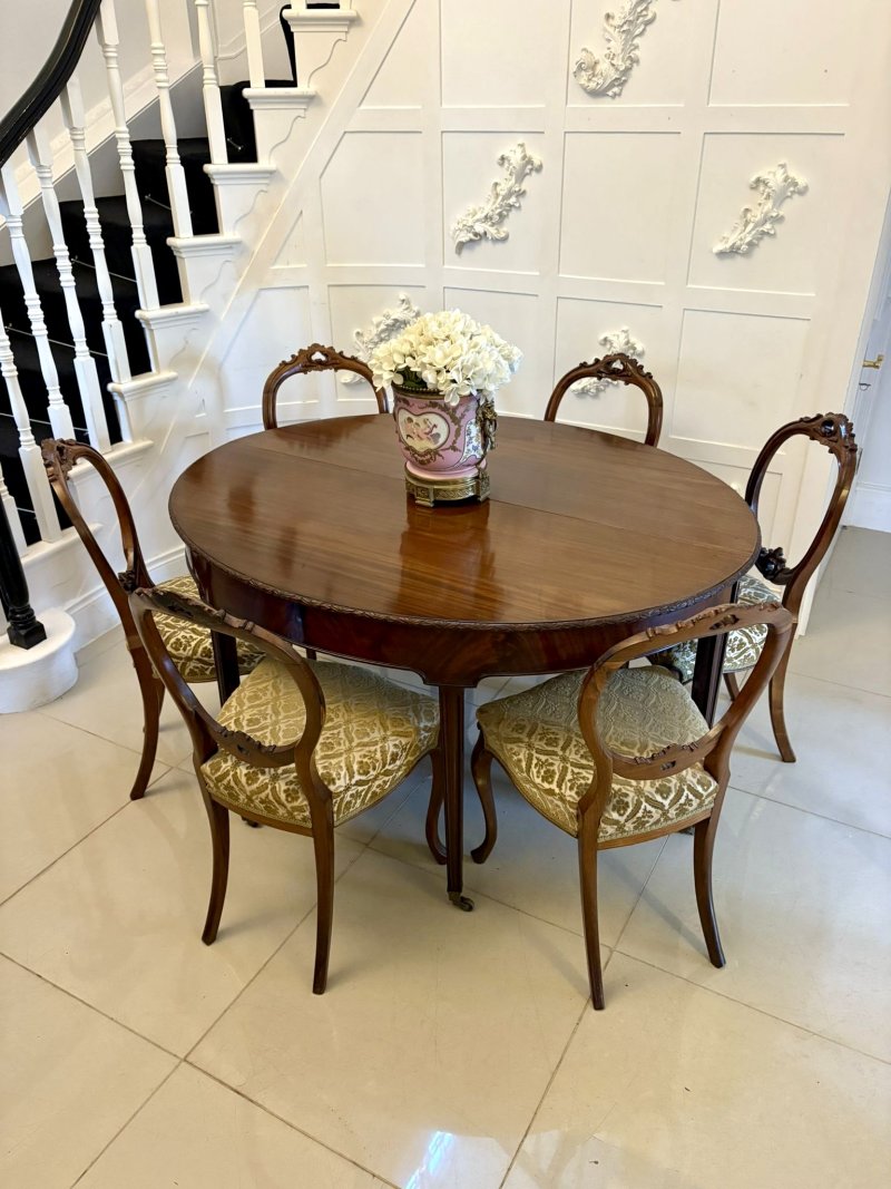 Large Pair of Antique Victorian Mahogany Demilune Console Tables